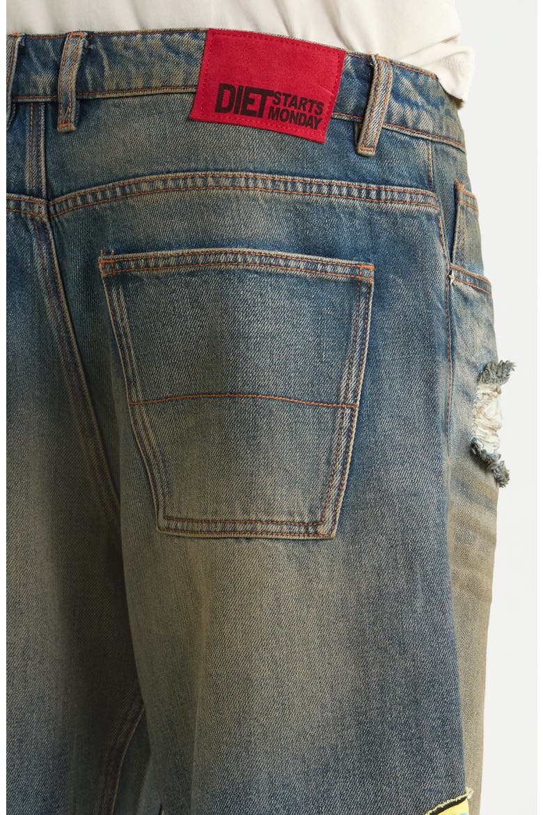Venice Distressed Denim Shorts, Alternate, color, DARK INDIGO