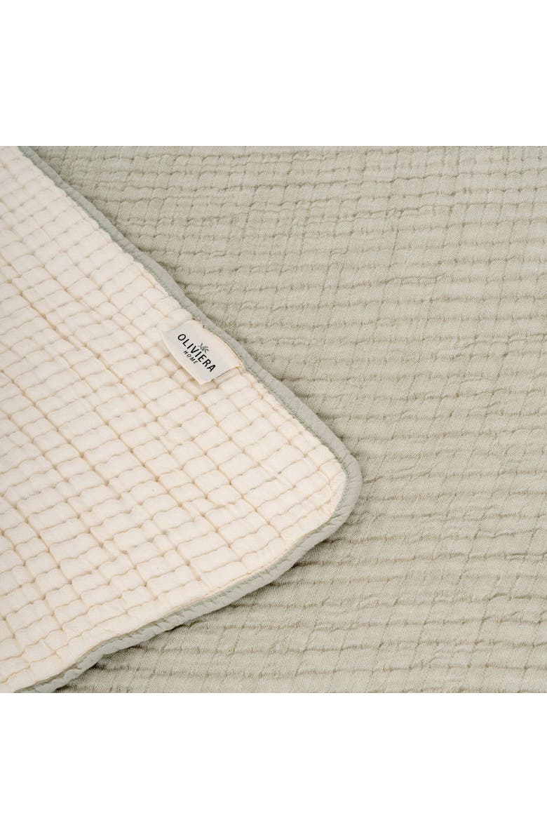 Oliviera Home Soho Supersoft 4-Layer Cotton Gauze Quilt, Alternate, color, Gray