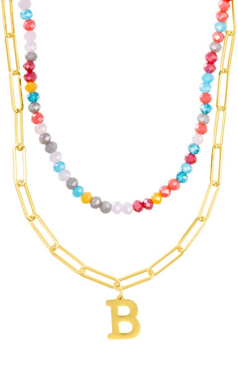 Initial Water Resistant Layered Necklace