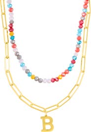 Adornia Initial Water Resistant Layered Necklace