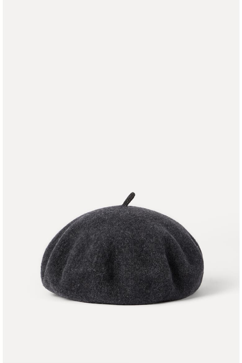 Wool beret, Alternate, color, Anthracite