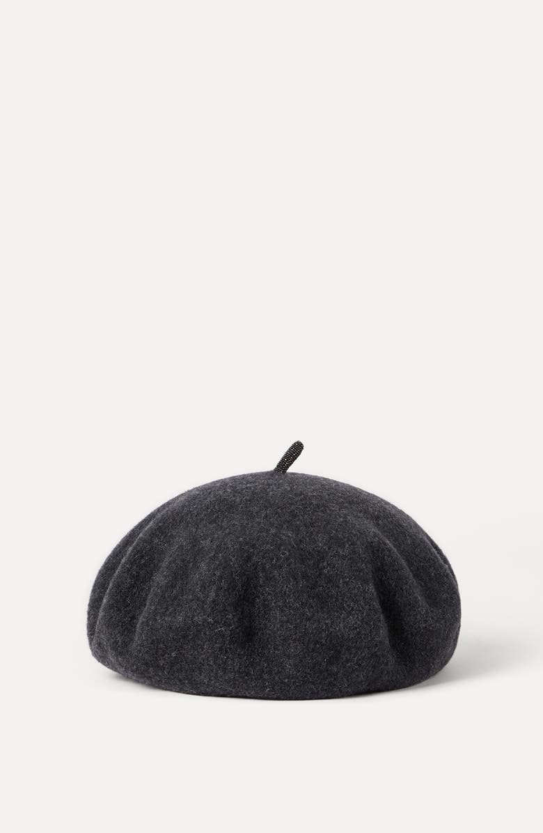 Brunello Cucinelli Wool beret, Alternate, color, Anthracite