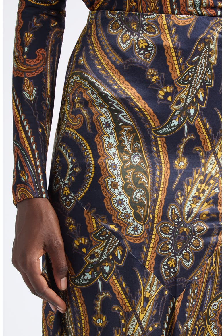 Paisley Print Midi Skirt, Alternate, color, PRINTED BLUE BASE