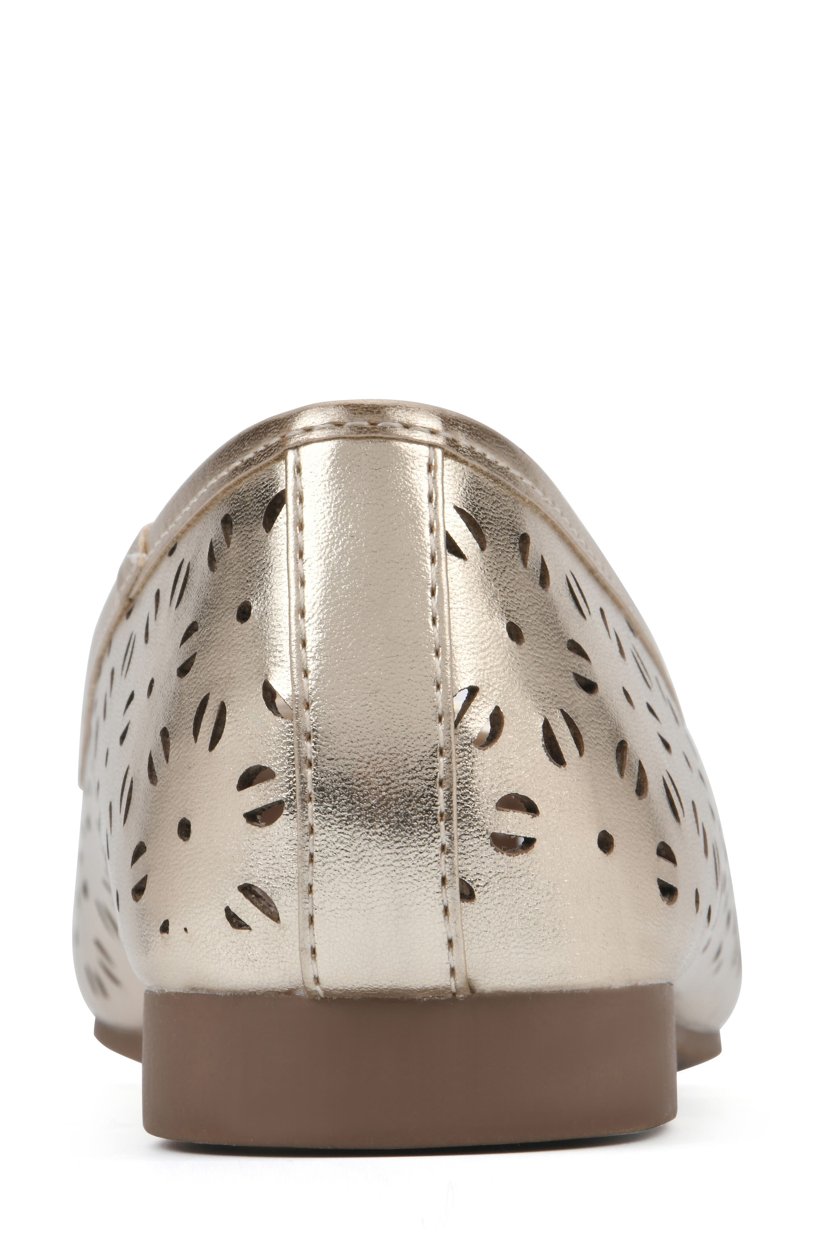 Bessa Square Toe Flat, Alternate, color, PLATINO/ METALLIC/ SMOOTH