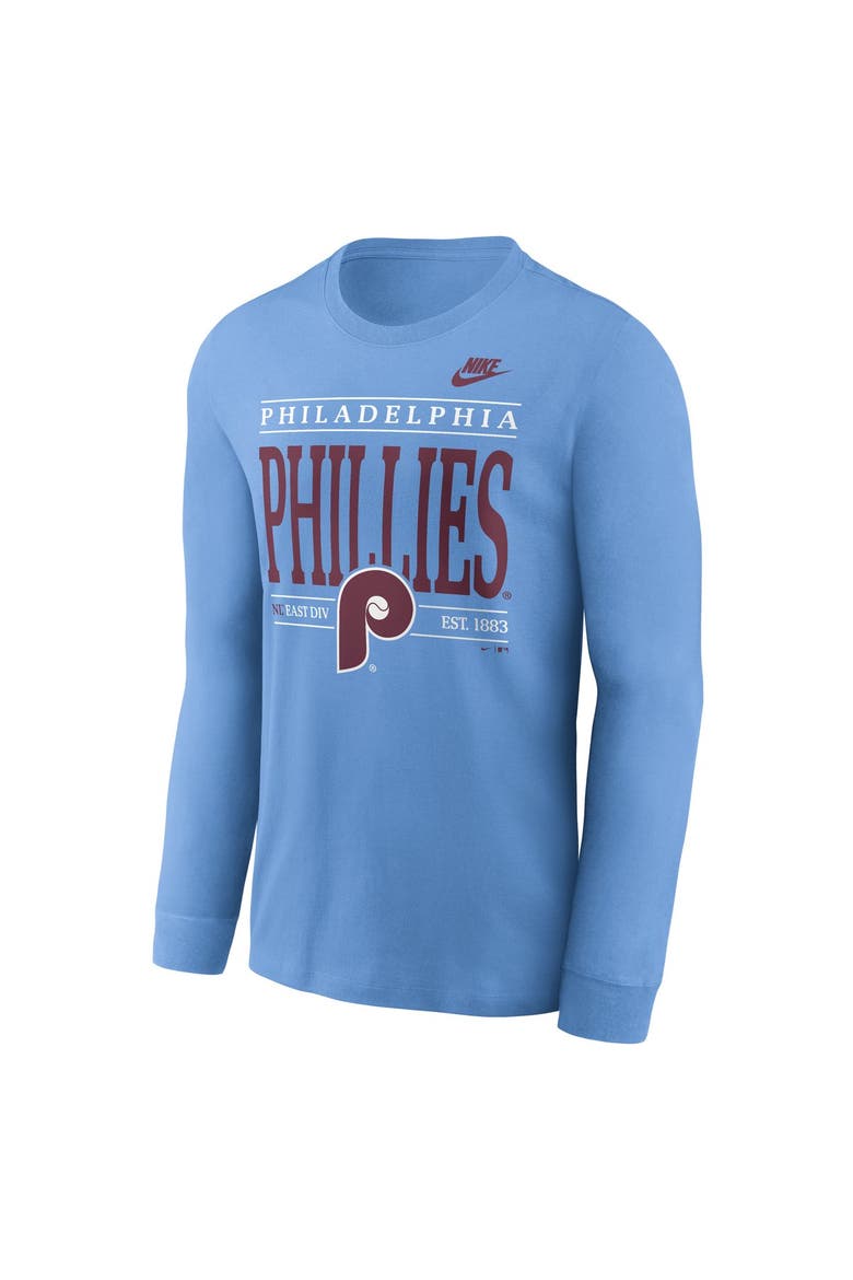 Men's Nike Light Blue Philadelphia Phillies Cooperstown Graphic Long Sleeve T-Shirt, Alternate, color, Light Blue