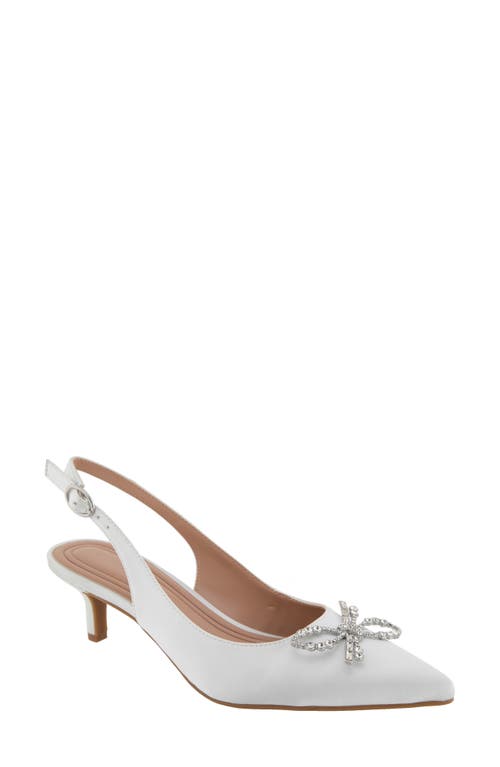 Bcbg Donna Slingback Pointed Toe Kitten Heel Pump In Porcelain