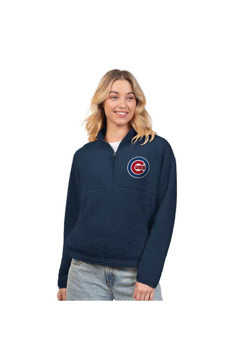 G-III 4HER BY CARL BANKS Women's G-III 4Her by Carl Banks  Navy Chicago Cubs Everst Sherpa Half-Zip Pullover, Main, color, Navy
