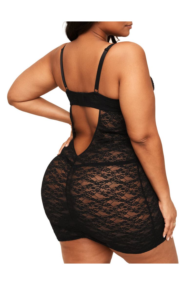 Cheyenne Bodycon Babydoll & G-String Set Lingerie, Alternate, color, Black