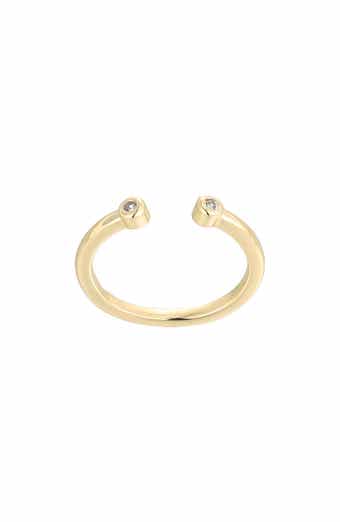 14K Gold Plated Cubic Zirconia Open Band Toe Ring