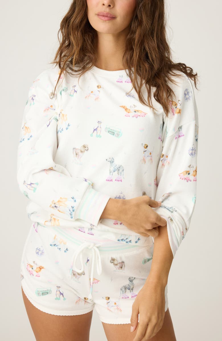 PJ Salvage Roll with It Peachy Jersey Pajama Top, Main, color, 