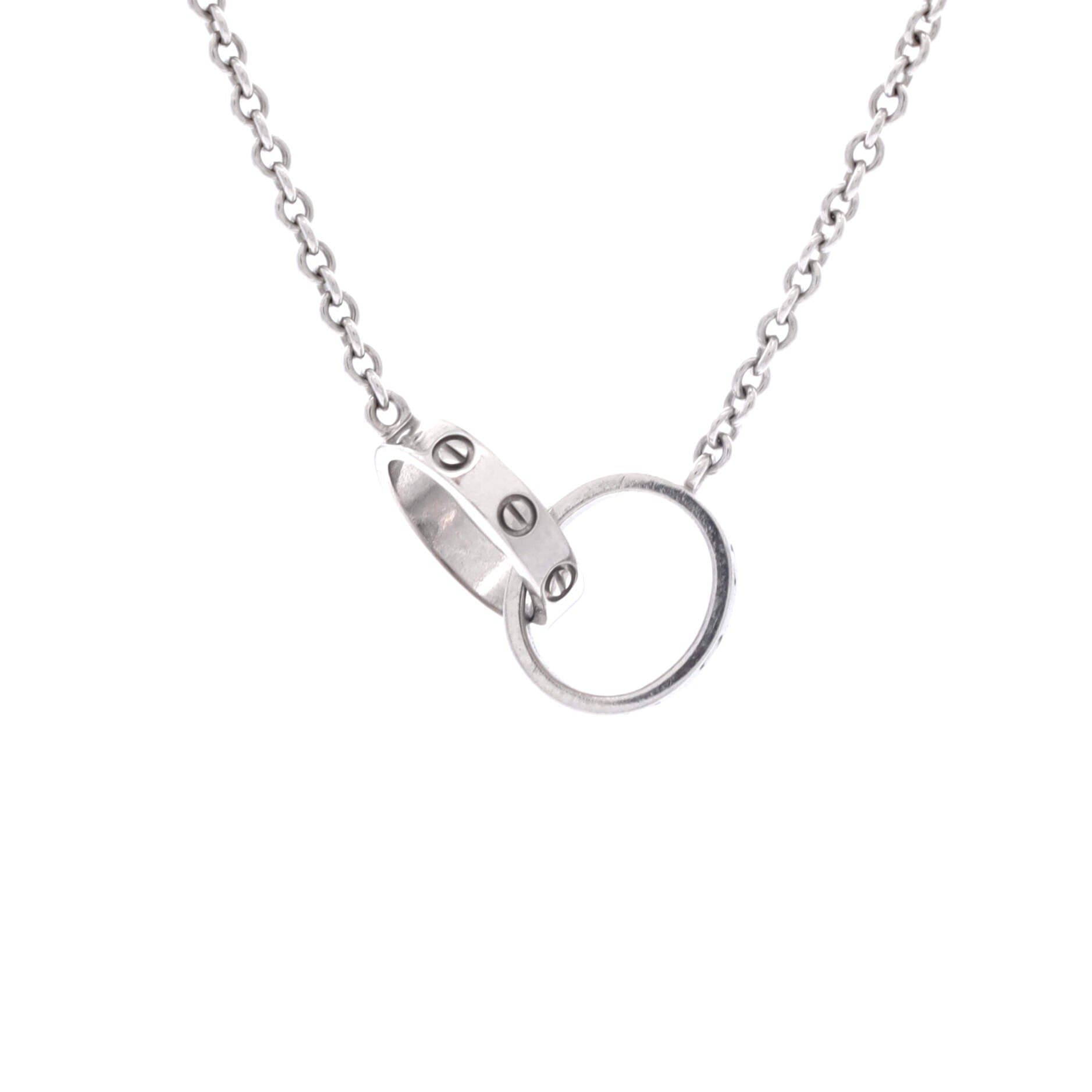 Love Interlocking Necklace 18K White Gold, Main, color, Metallic Gold