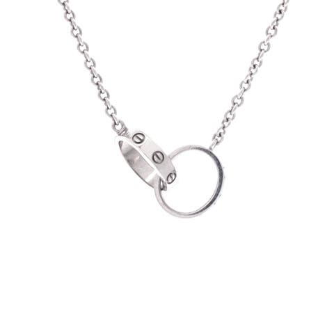 Love Interlocking Necklace 18K White Gold
