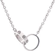 Pre-Owned Cartier Love Interlocking Necklace 18K White Gold