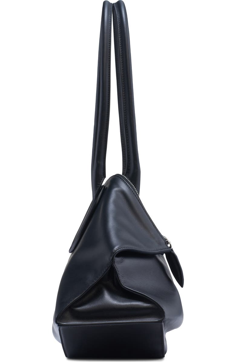 McQueen Small Manta Leather Handbag, Alternate, color, Black/ Silver