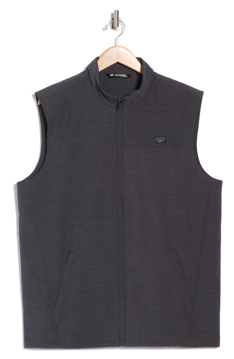 TravisMathew Top of the Line Front Zip Vest, Alternate, color, Heather Black