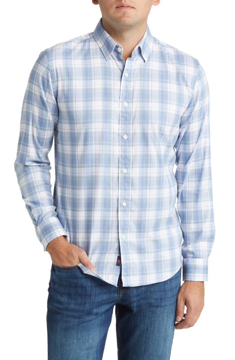 Faherty The Movement Plaid Button-Up Shirt, Main, color, 