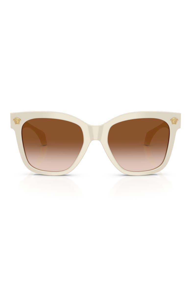 55mm Square Sunglasses, Main, color, WHITE TALC / BROWN GRADIENT