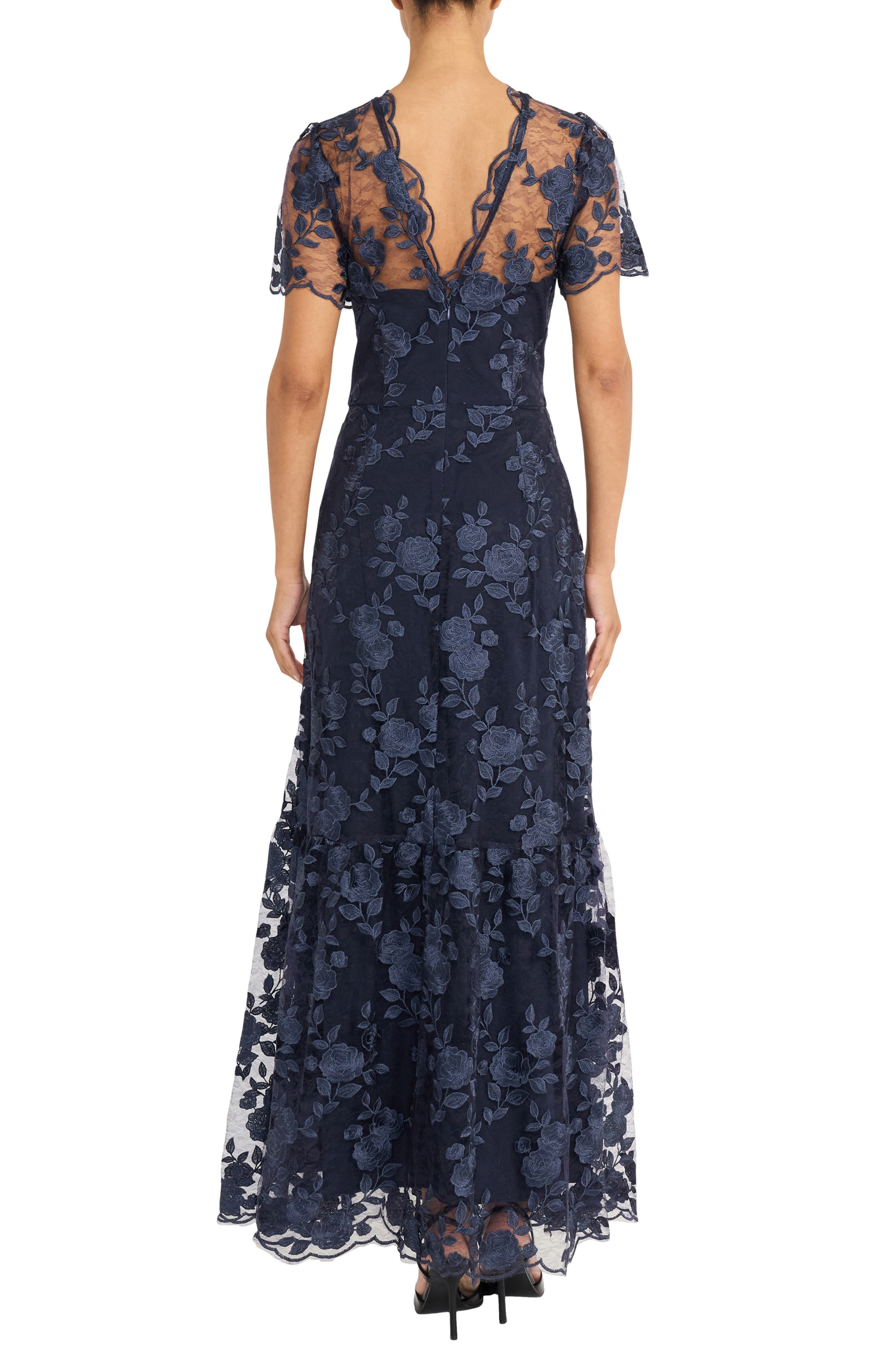 Embroidered Tiered Gown - image 2