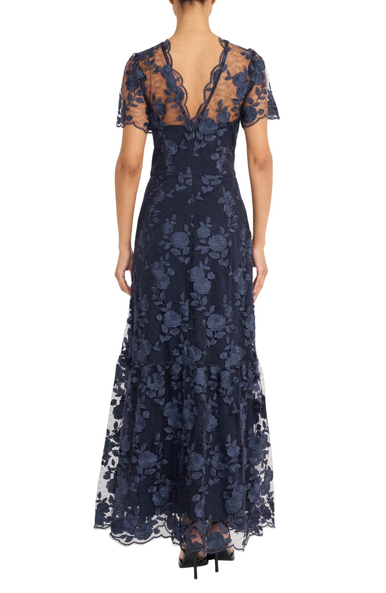 Maggy London Embroidered Tiered Gown, Alternate, color, 