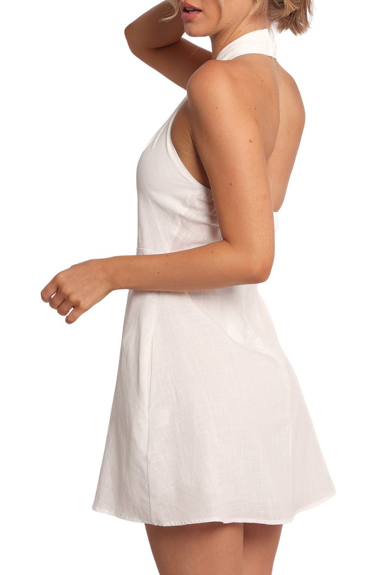 Betsy Cotton Halter Minidress, Alternate, color, WHITE