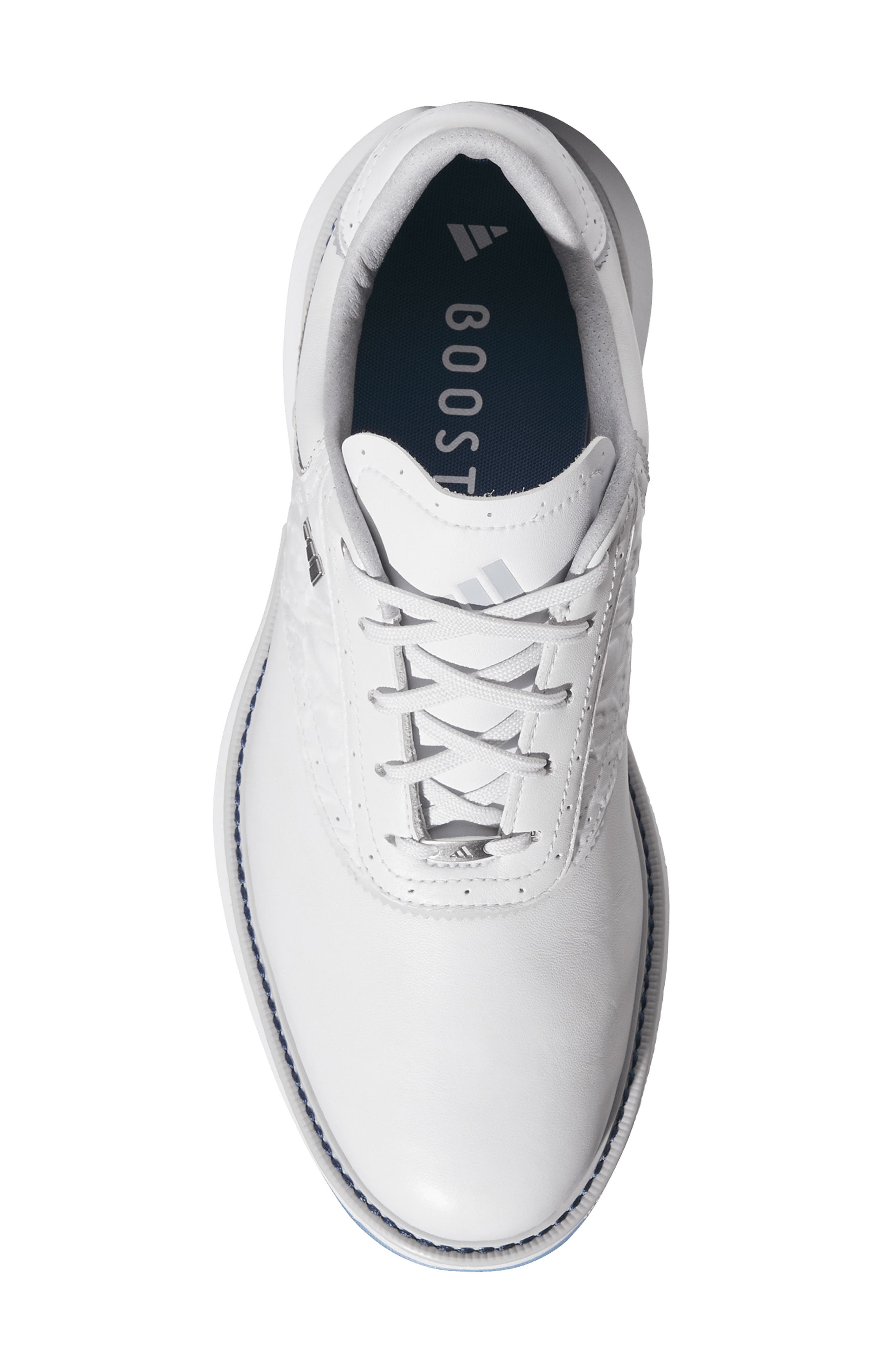 adidas MC70 Spikeless Golf Shoe, Alternate, color, White/ Grey/ Blue