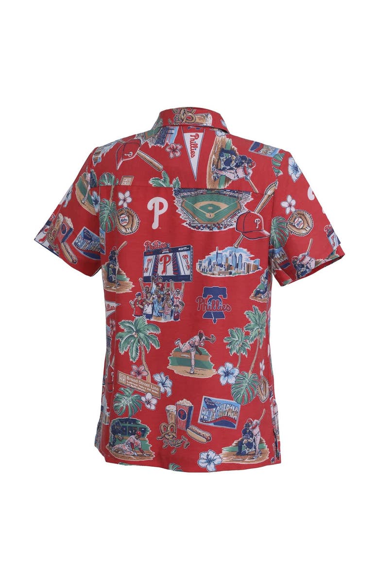 Reyn Spooner Women's Reyn Spooner Red Philadelphia Phillies Scenic Button-Up Top, Alternate, color, Red