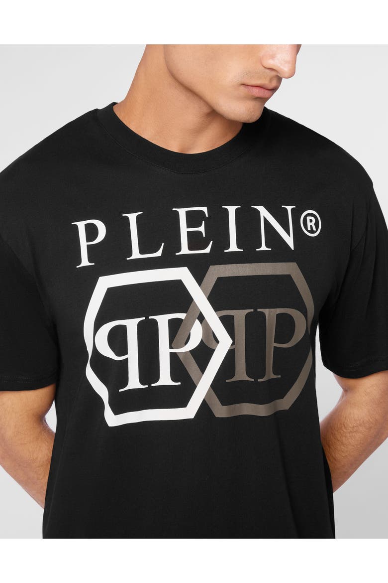 T-Shirt Round Neck Ss Stones Hexagon Men, Alternate, color, black