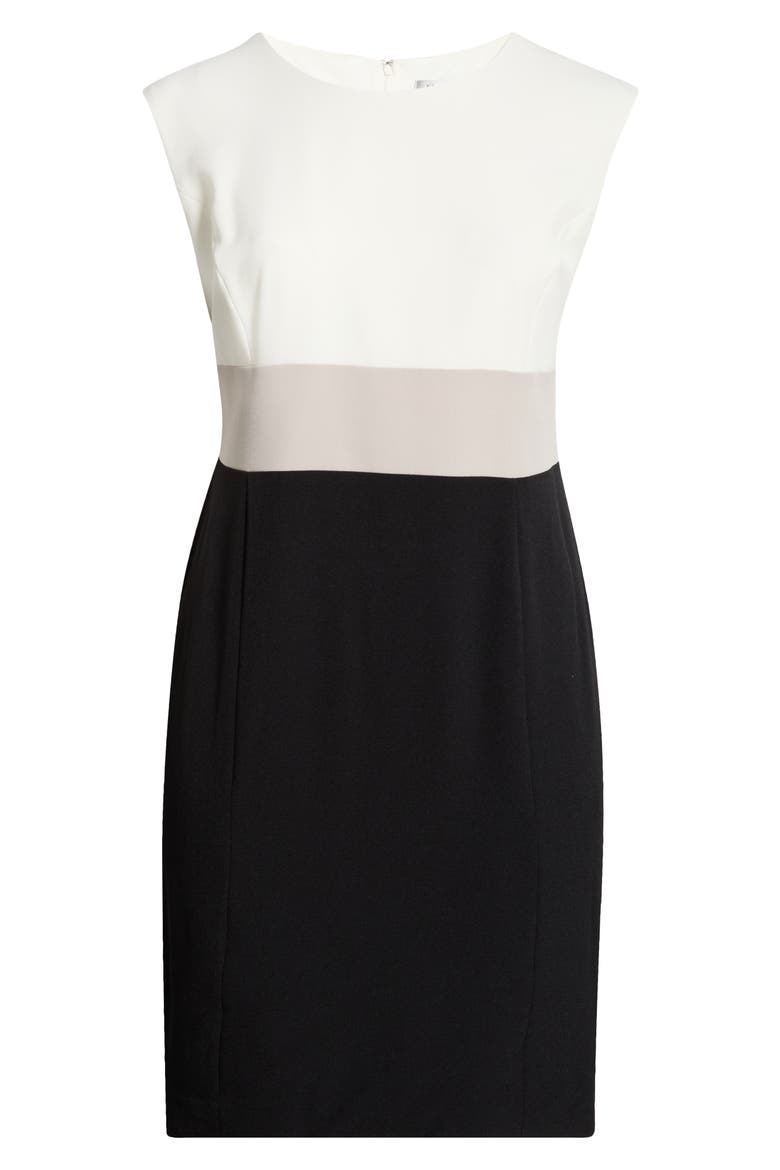 Colorblock Stretch Sheath Dress, Alternate, color, VANILLA ICE MULTI