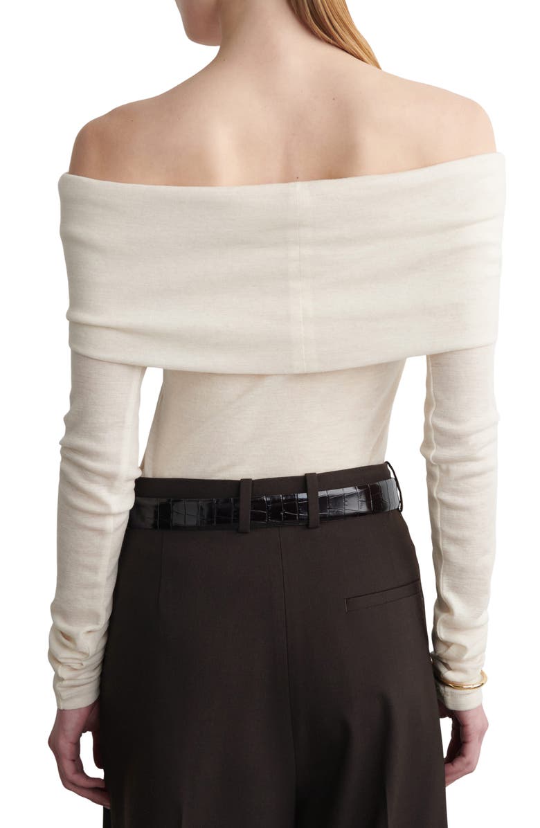 COS Brooke Off the Shoulder Merino Wool Top, Alternate, color, White Light