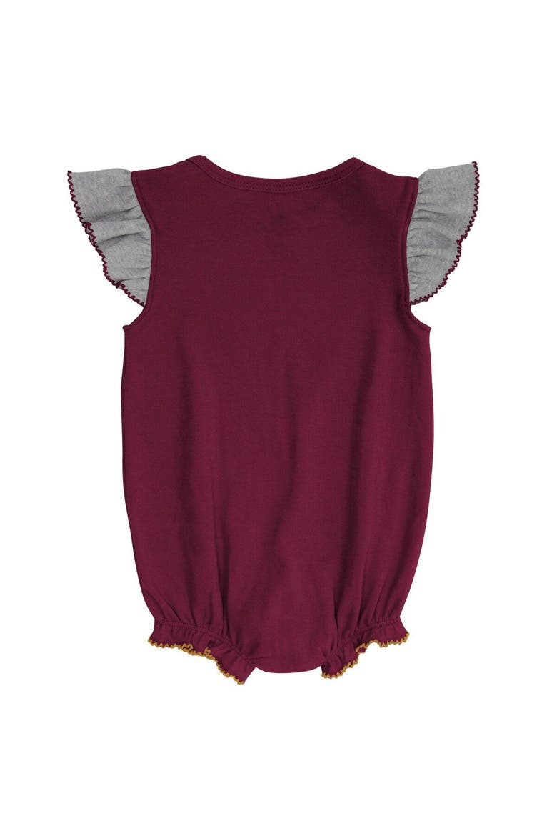 Girls Newborn & Infant Burgundy/Heathered Gray Washington Commanders All The Love Bodysuit Bib & Booties Set, Alternate, color, Burgundy
