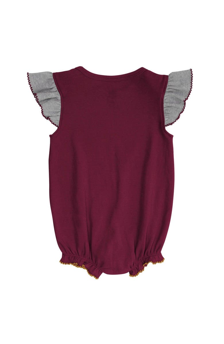 Outerstuff Girls Newborn & Infant Burgundy/Heathered Gray Washington Commanders All The Love Bodysuit Bib & Booties Set, Alternate, color, Burgundy