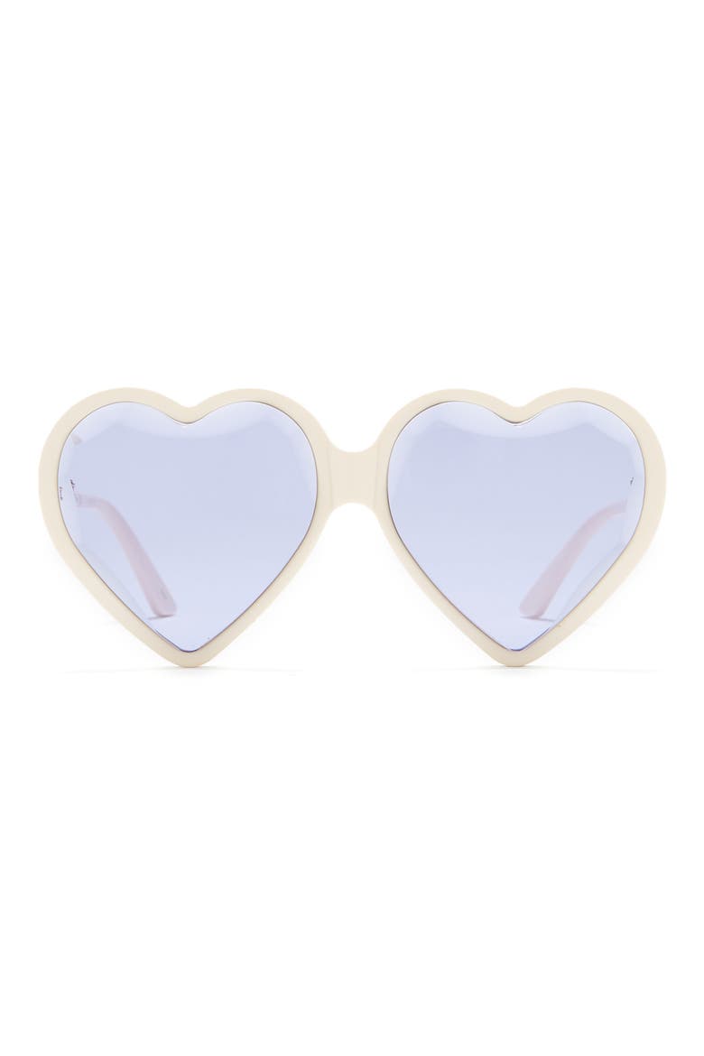60mm Heart Sunglasses, Main, color, IVORY VIOLET