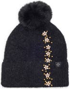 Nanette Lepore Side Embellished Pom Beanie