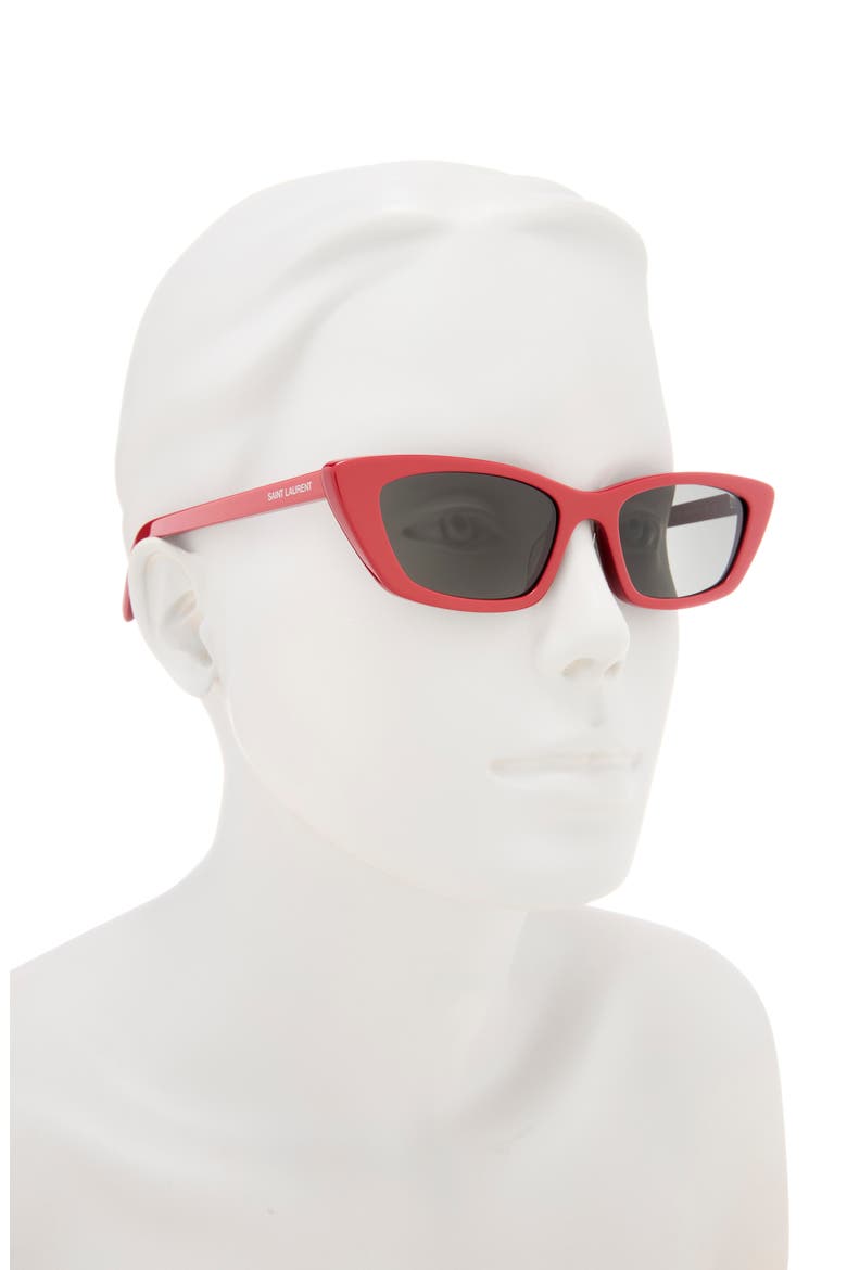 52mm Cat Eye Sunglasses, Alternate, color, RED RED GREY