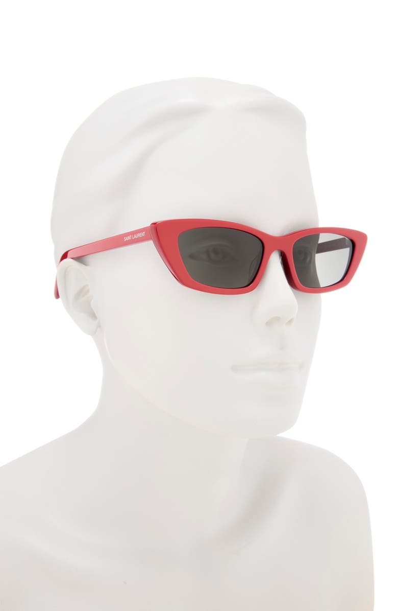 Saint Laurent 52mm Cat Eye Sunglasses, Alternate, color, Red Red Grey
