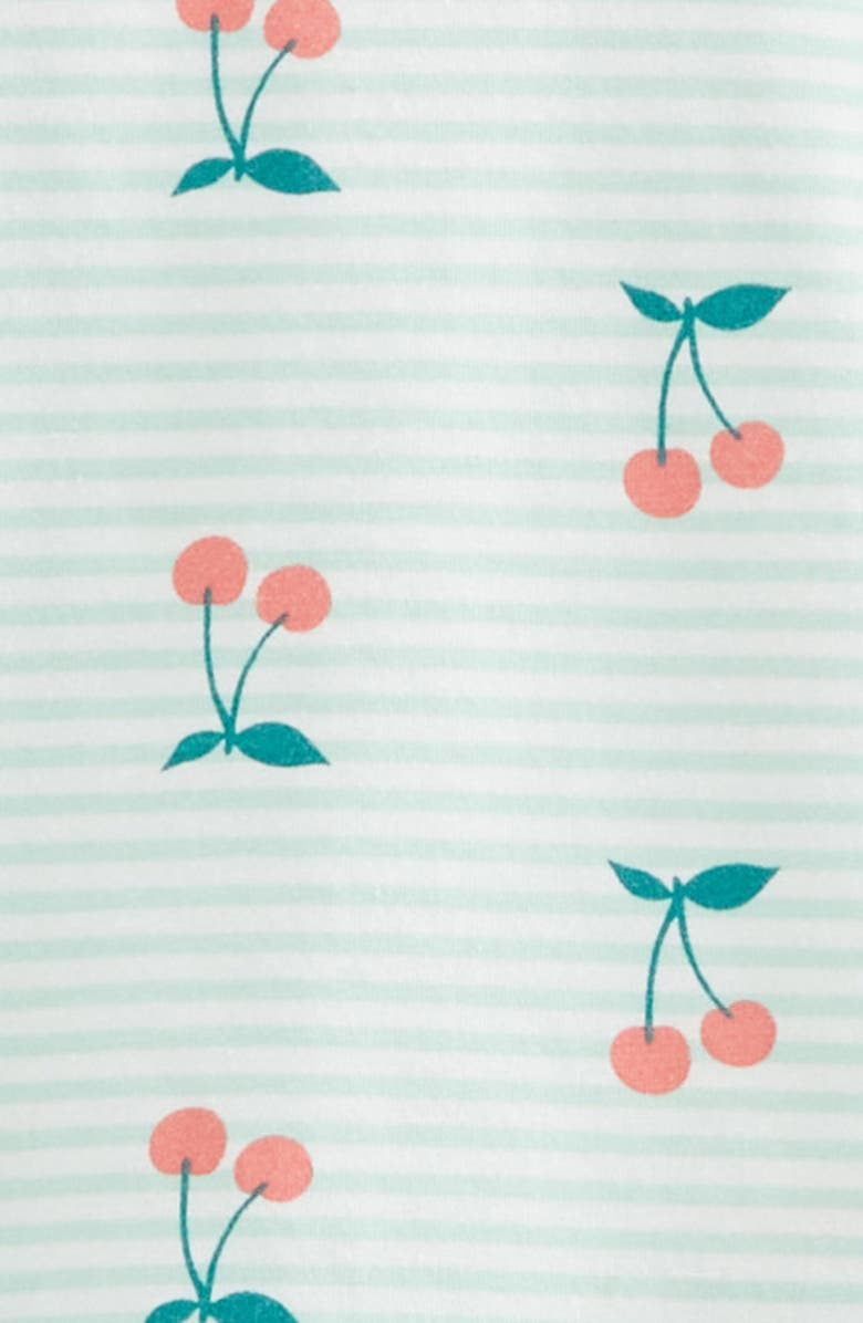 Tucker + Tate Ruffled Graphic T-Shirt & Tiered Tutu Skirt Set, Alternate, color, Green Cherry Stripe- Green