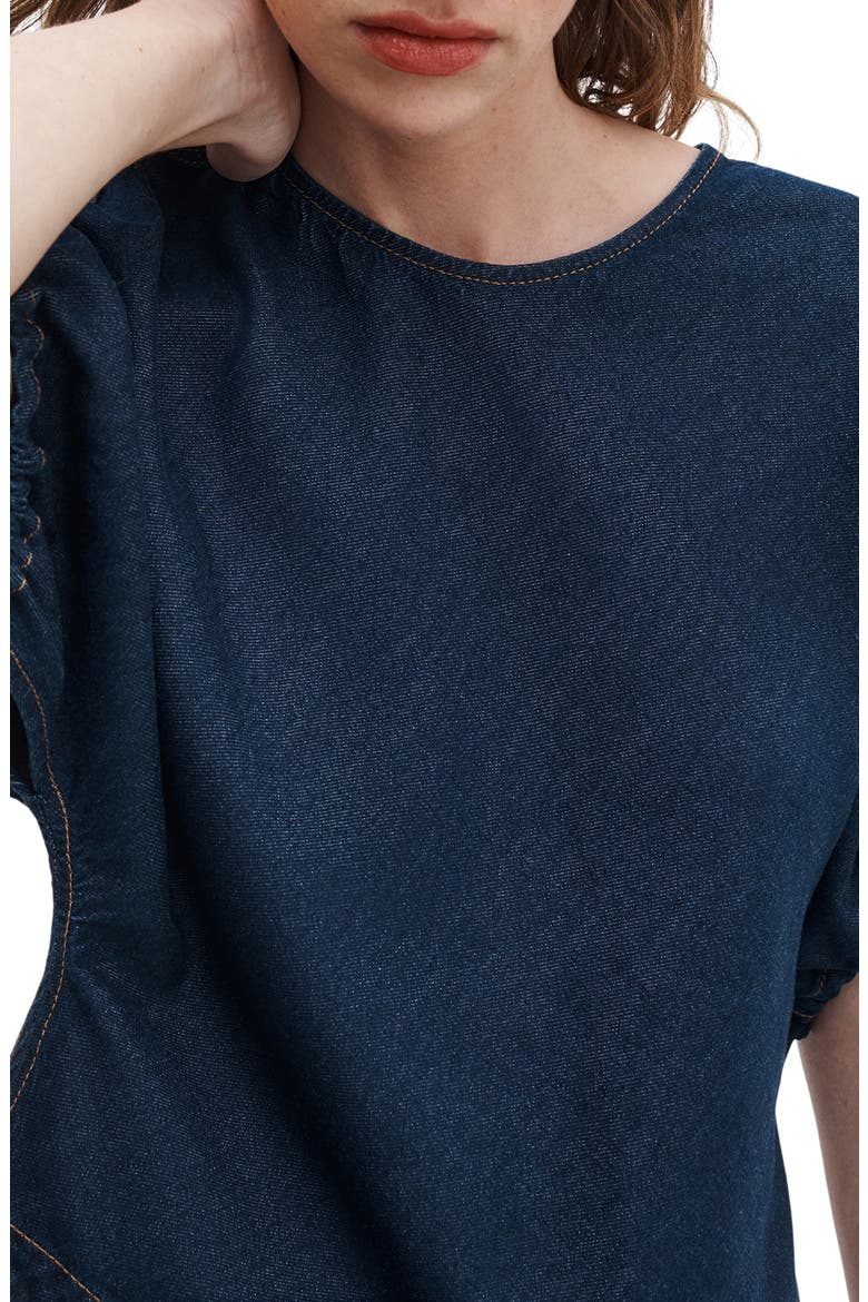 Laura Tie Cuff Denim Shirt, Alternate, color, OCEAN RINSE
