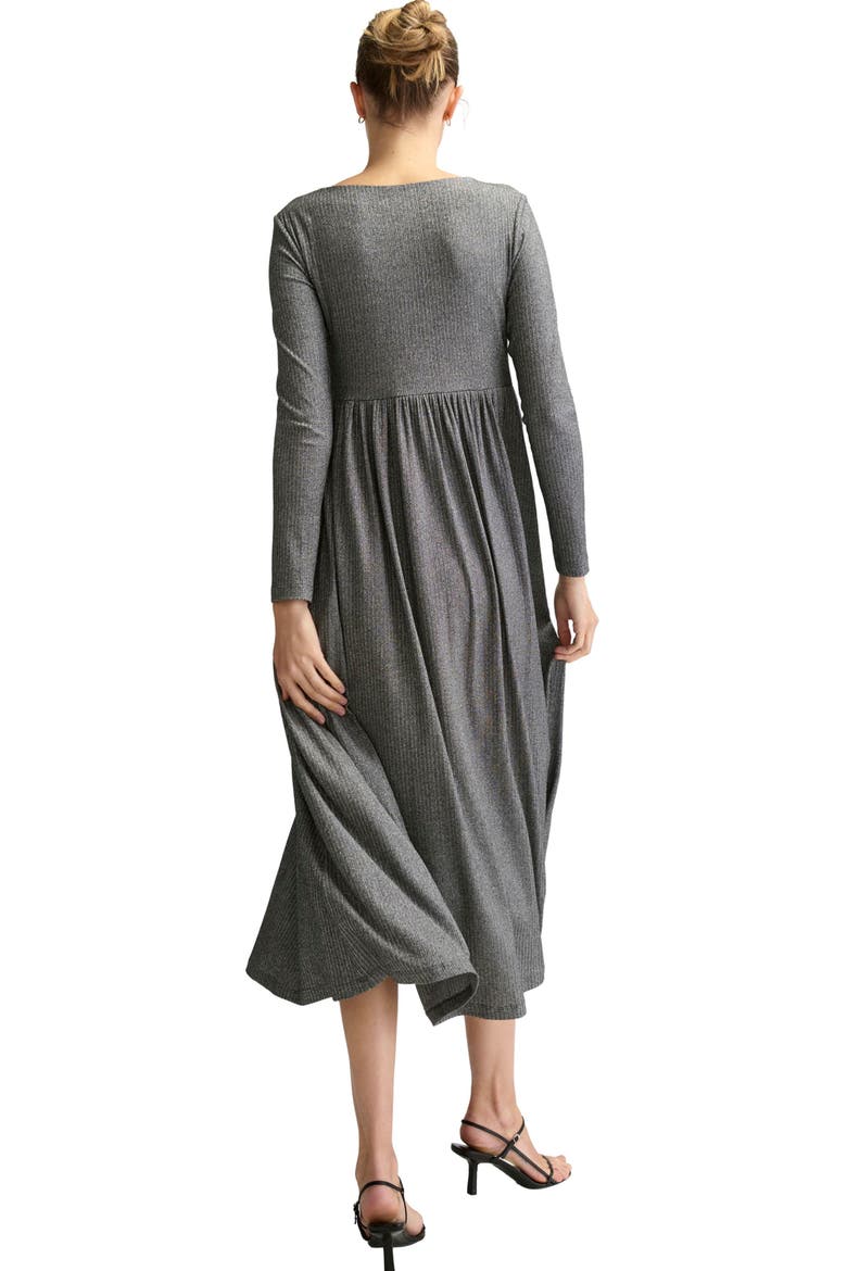 The Phoebe Dress, Alternate, color, Charcoal-Silver-Lurex