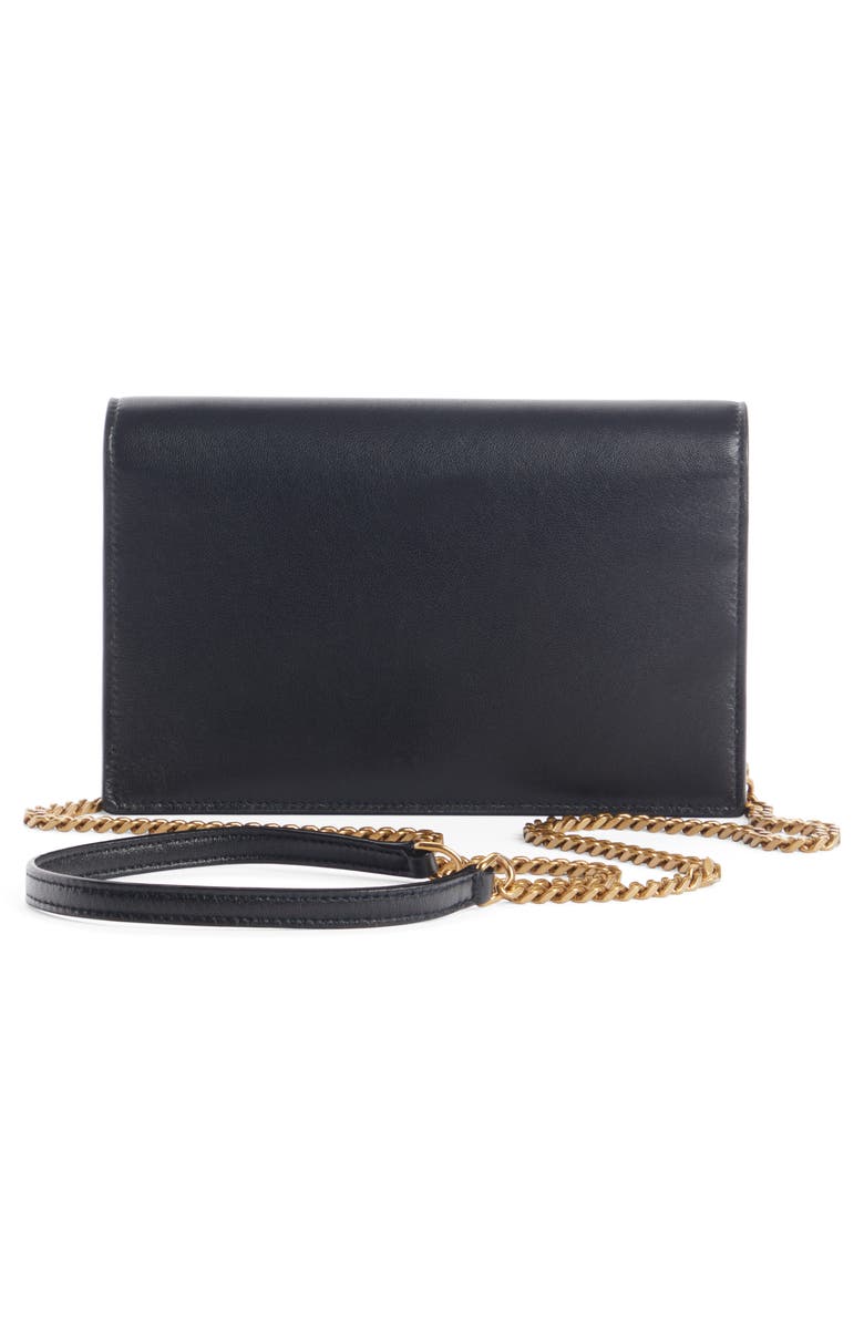 Saint Laurent Envelope Lambskin Leather Wallet on a Chain, Alternate, color,