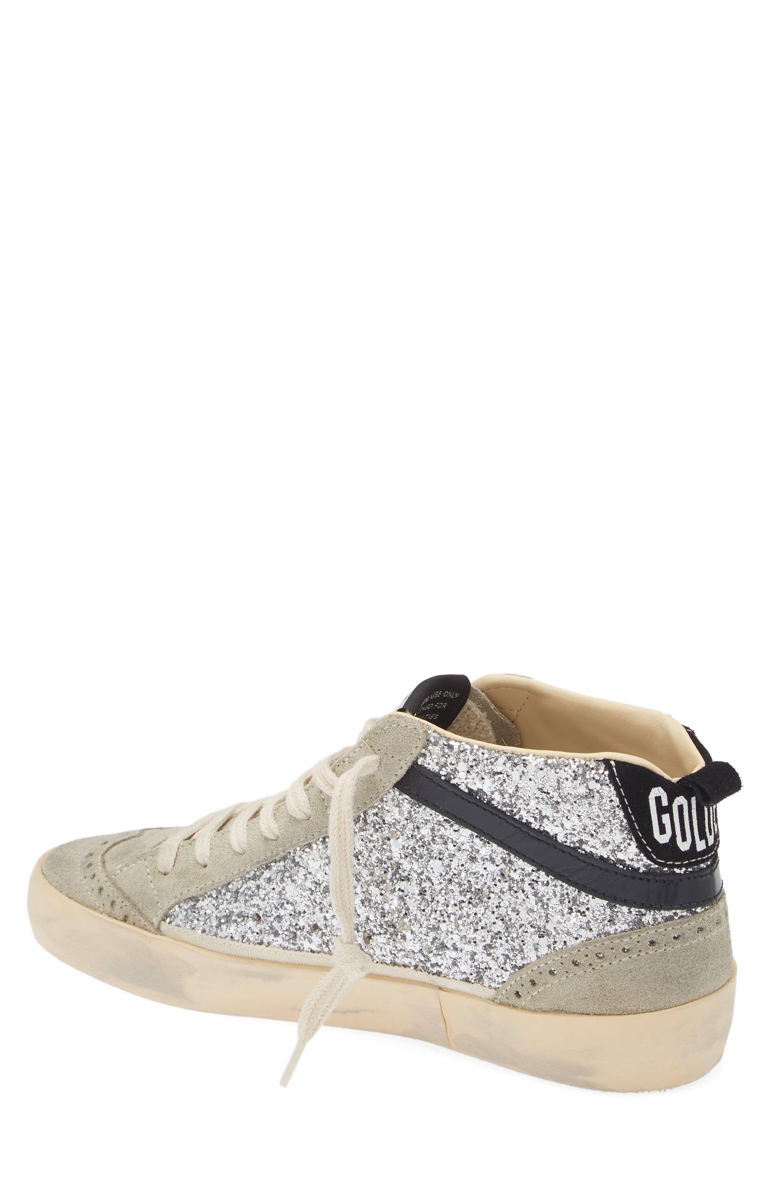 Golden Goose Mid Star Glitter Sneaker, Alternate, color, 