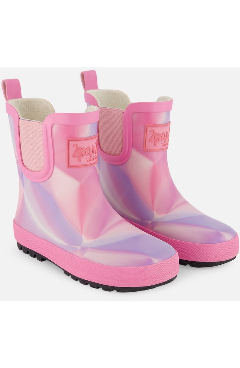Deux par Deux Baby Girl's Short Rain Boots Printed Foil Pastel, Alternate, color,