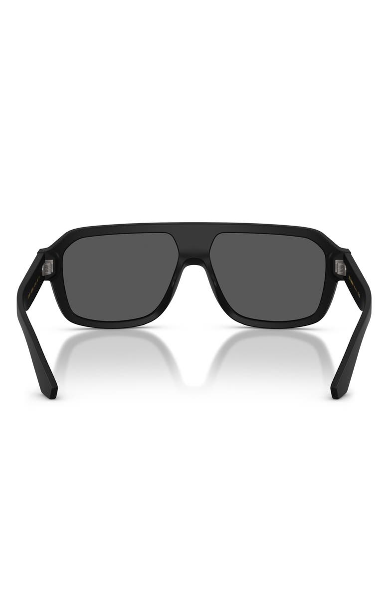 Dolce&Gabbana 127mm Pilot Sunglasses, Alternate, color, Matte Black / Grey Black