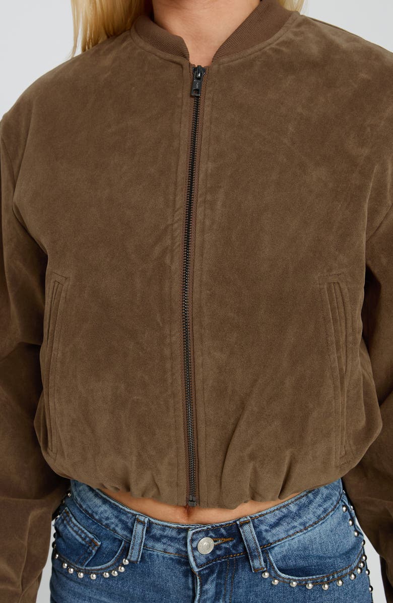 Princess Polly Jessalyn Faux Sude Jacket, Alternate, color, Brown