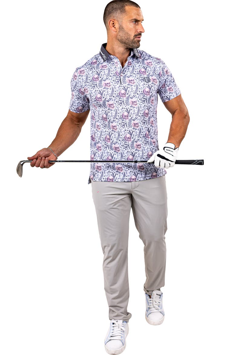 Martyr0011 Print Golf Polo, Alternate, color, WHITE