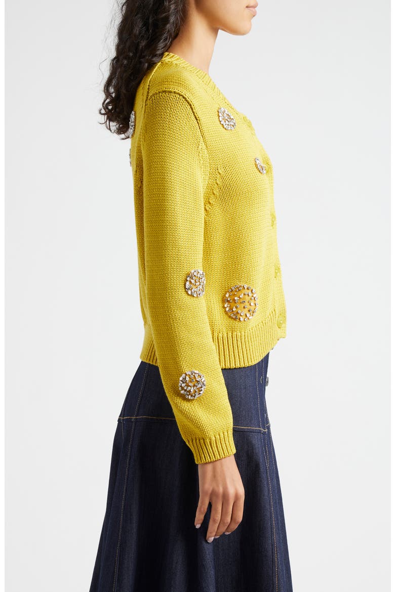 Piera Rhinestone Detail Cardigan, Alternate, color, PEAR