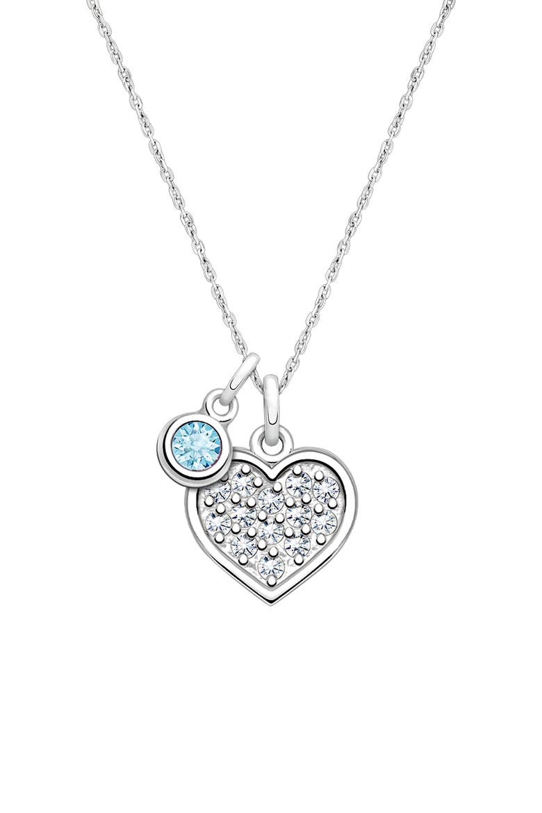Sterling Silver Oh So Loved Birthstone 12-14" Necklace, Main, color, March