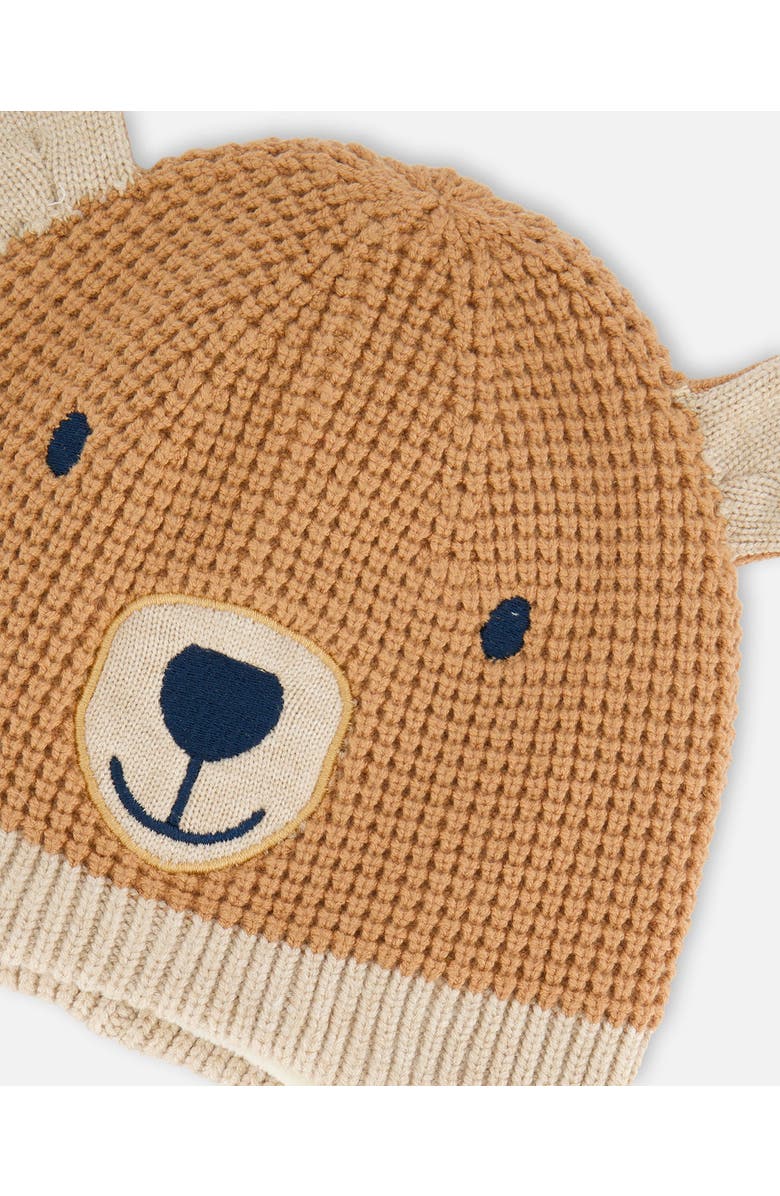 Deux par Deux Baby Unisex Peruvian Knit Hat Gold Brown, Alternate, color,