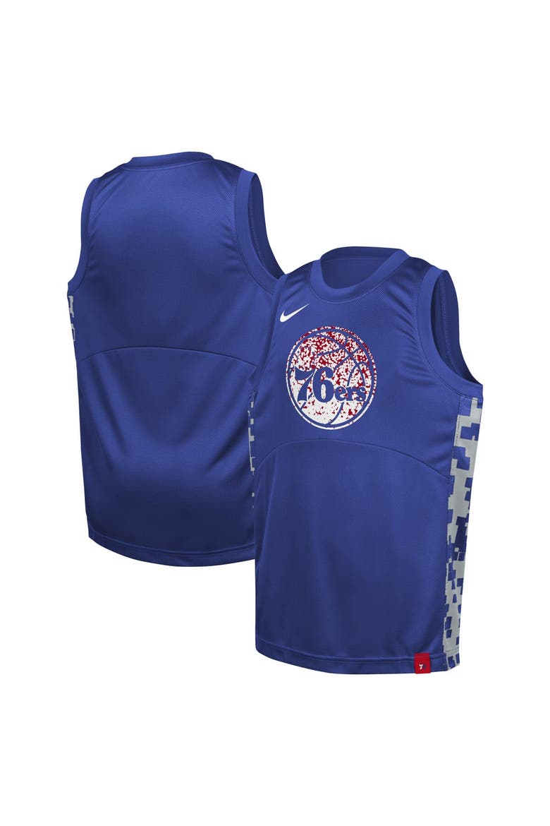 Youth Nike  Royal Philadelphia 76ers Courtside Starting Five Team Jersey, Alternate, color, Royal