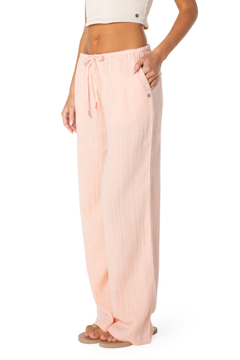 Iyla Cotton Crinkle Gauze Wide Leg Pants, Alternate, color, TROPICAL PEACH
