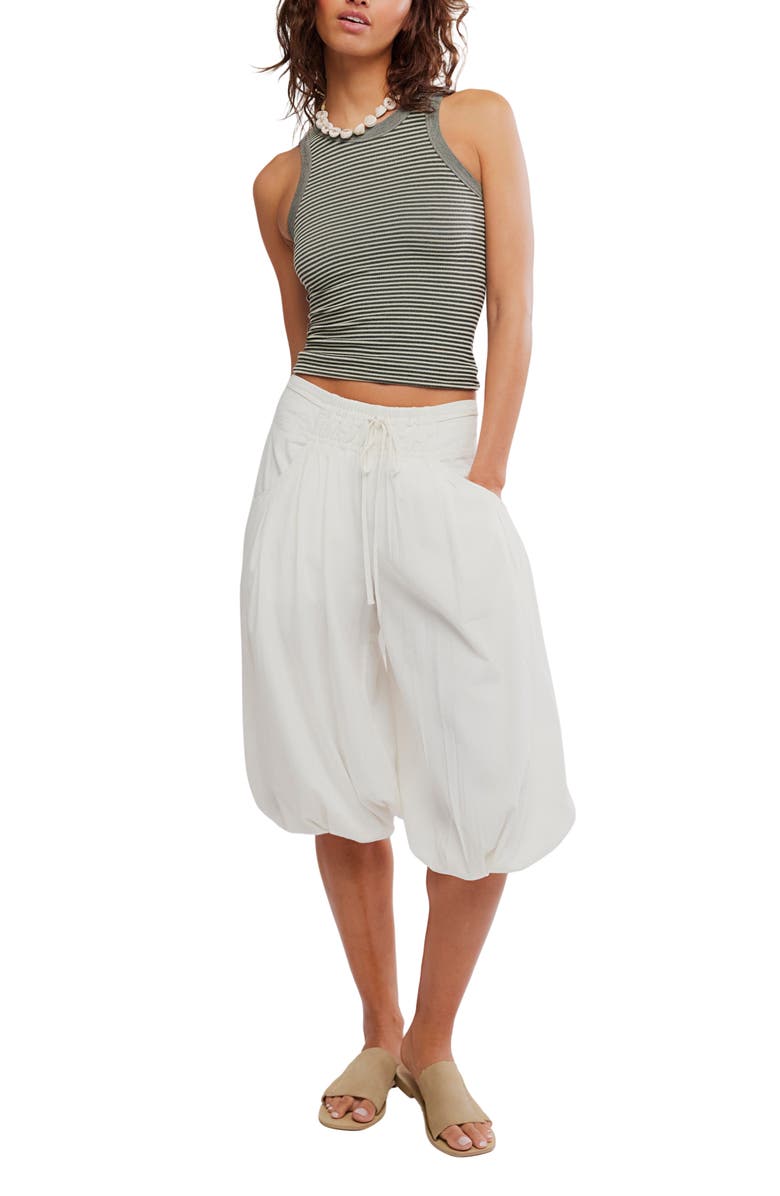 Free People So Soft Stripe Racerback Crop Tank, Alternate, color, Black White